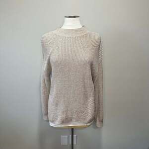 Old Navy Mock Neck Cozy Sweater, Beige, Women Sz M